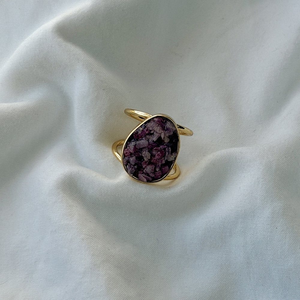 Circle of Fragments Ring - 18k Gold Plated - Rhodalite